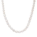 White Freshwater Pearl Cloud Kiss Necklace in Rhodium Over Sterling Silver 18 Inches - Sticky add to cart bar