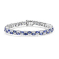D'Joy Tanzanite and White Zircon 12.65 ctw Celestial Symphony Bracelet in Rhodium Over Sterling Silver (7.25 In) - Sticky add to cart bar