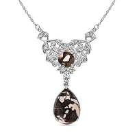 Peanut Wood Jasper 19.25 ctw Necklace in Stainless Steel (18 Inches)