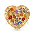 Rainbow Sapphire, Blue and Pink Sapphire Ring in Vermeil YG Over Sterling Silver (Size 8.0) 3.25 ctw - Sticky add to cart bar