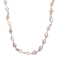 Fresh Water Pearl Necklace in 18K Vermeil Yellow Gold Over Sterling Silver 18 Inches