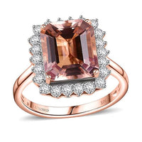 Certified & Appraised Luxoro 10K Rose Gold AAA Marropino Morganite, Diamond (G-H, I2) Ring (Del. in 10-15 Days) 6.43 ctw