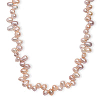 Multi Color Freshwater Pearl Fancy Necklace in 18K Vermeil Yellow Gold Over Sterling Silver 18 Inches