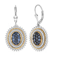 D'Joy Ceylon Sapphire and Moissanite 2.65 ctw Earrings in 18K Vermeil YG and Rhodium Over Sterling Silver - Sticky add to cart bar
