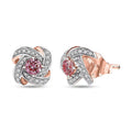 Luxuriant Lab Grown Pink Diamond VS and Lab Grown Diamond 0.50 ctw Love Knot Earrings in 18K Vermeil Rose Gold Over Sterling Silver - Sticky add to cart bar
