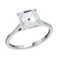 J Francis Embellished with Crystal by Swarovski Solitaire Ring in Sterling Silver - Sticky add to cart bar