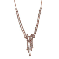 D'Joy Natural Champagne Diamond 3.00 ctw Butterfly Necklace in 18K Vermeil Rose Gold Over Sterling Silver 18 Inches