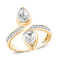 D'Joy Polki Moissanite Ring in 18K Vermeil YG Over Sterling Silver (Size 10.0) 1.65 ctw - Sticky add to cart bar