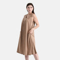 Black Polyester Sleeveless Midi Lounge Dress - One Size Fits Most - Sticky add to cart bar