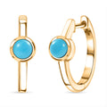 Rachel Galley D'Joy AAA Sleeping Beauty Turquoise Hoop Earrings in Rhodium Over Sterling Silver 0.60 ctw - Sticky add to cart bar