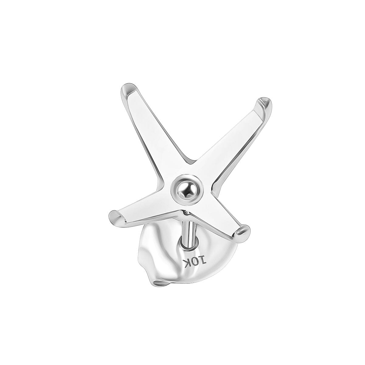 10K White Gold Solitaire Stud Earrings (1.40 g)