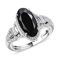 Karis Thai Black Spinel and White Zircon 4.60 ctw Ring in Platinum Bond (Size 10.0) - Sticky add to cart bar
