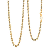 2.5mm Rope Chain Necklace in 14K Yellow Gold 3.2 Grams 18 Inches