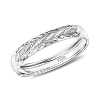 950 Platinum Diamond-Cut Band Ring 3 Grams