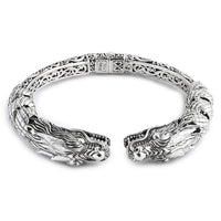 Bali Legacy Sterling Silver Dragon Bangle Bracelet (7.25 In)