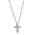 EverTrue Multi Gemstone Cross Necklace (18 Inches) in Platinum Bond 8.25 ctw - Sticky add to cart bar