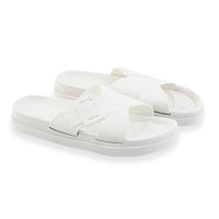 TLV Women's White Cross Strap Sandal - S