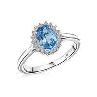 Certified & Appraised Luxoro AAA Santa Maria Aquamarine and G-H I2 Diamond 1.16 ctw Ring in 14K White Gold (Size 10.0)