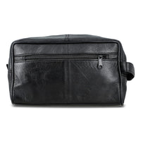 Black Genuine leather Tolitery Kit Pouch