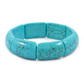 Blue Magnesite 194.40 ctw Rectangle Stretch Bracelet (6-7In) - Sticky add to cart bar