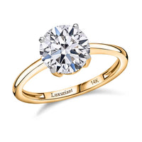 IGI Certified Luxuriant Lab Grown Diamond E-F VS 4.00 ctw Solitaire Ring in 14K Yellow Gold (Size 10.5)