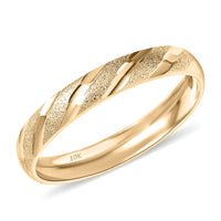 10K Yellow Gold Diagonal Dual-Texture Band Ring 1.25 Grams