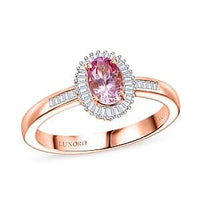 Luxoro 10K Rose Gold AAA Narsipatnam Pink Spinel, Diamond (G-H, I2) Love's Embrace Ring (Size 6.0) 1.15 ctw