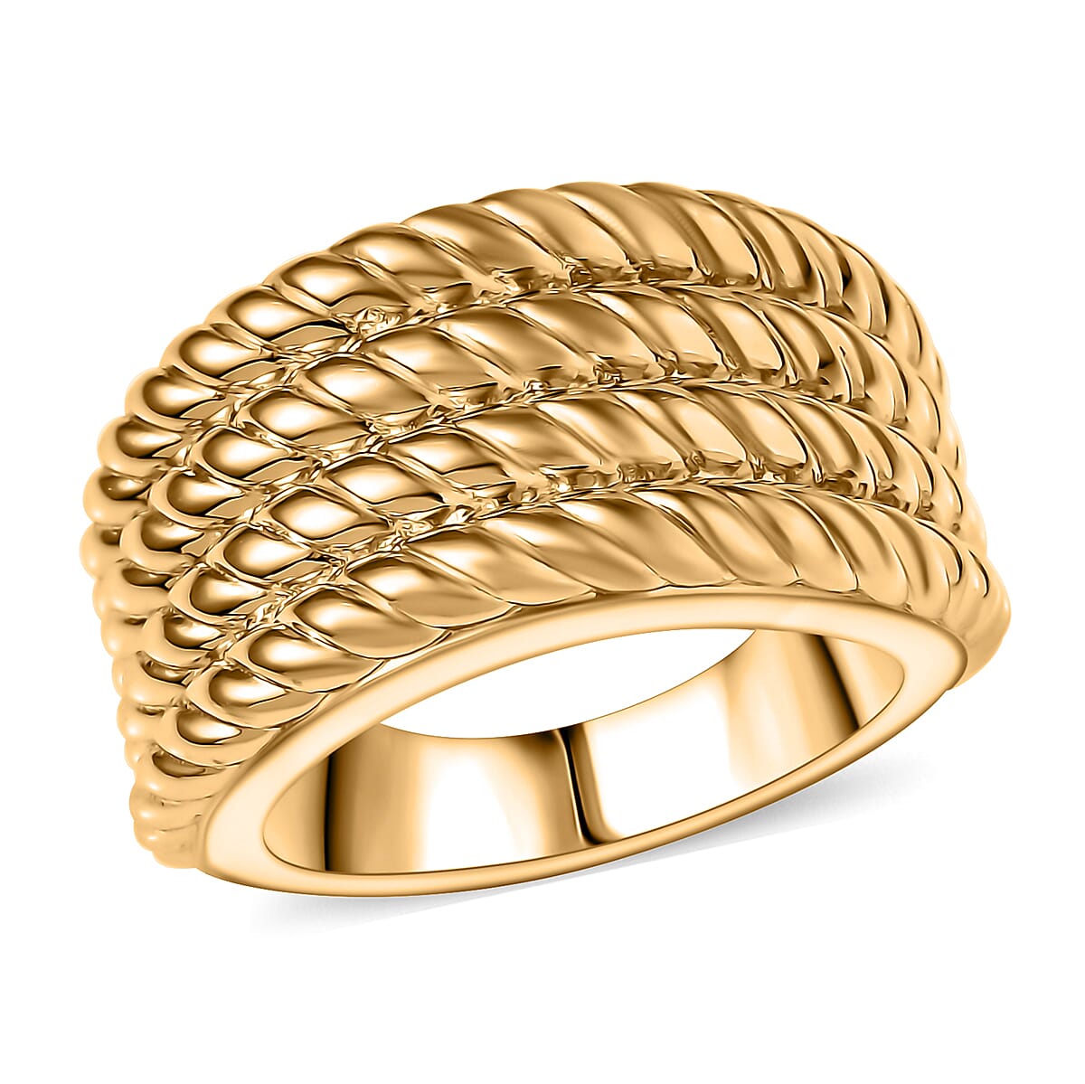 EverTrue Wave Ring in 18K YG Plated Bronze (Size 10.0)