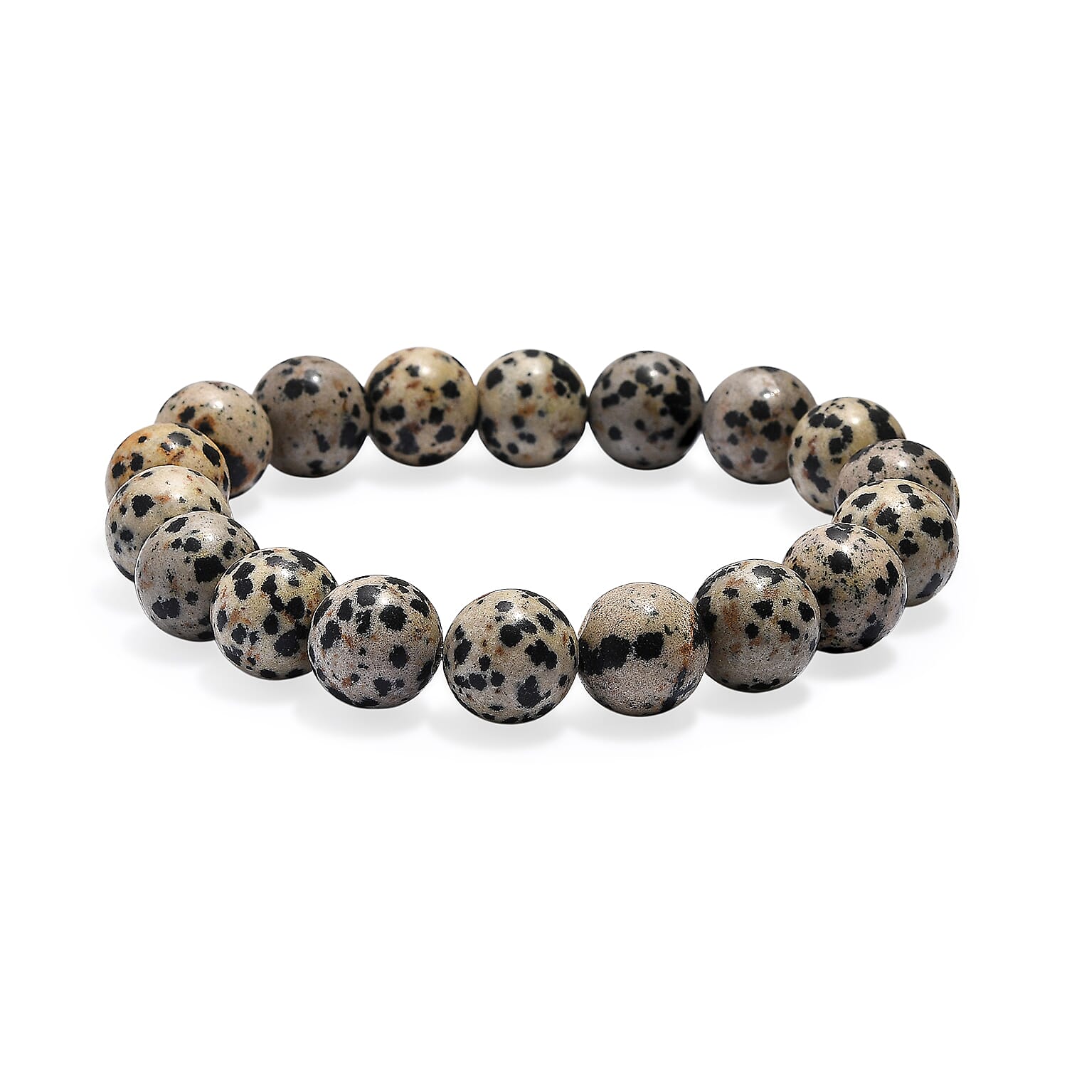 Dalmation Jasper Beaded 1.80 ctw Stretch Bracelet