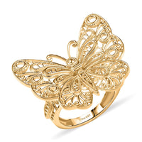D'Joy 18K Vermeil YG Over Sterling Silver Butterfly Ring (Size 10.0) (6.30 g)