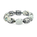 Constituted Howlite and Multi Gemstone 188.10 ctw Barrel Beaded Stretch Bracelet - Sticky add to cart bar