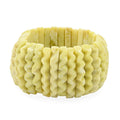 Carved Pineapple Jasper 569.30 ctw Wavy Stretch Bracelet - Sticky add to cart bar