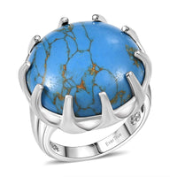 EverTrue Mojave Blue Turquoise 16.75 ctw Solitaire Ring Platinum Bond (Size 10.0)