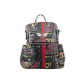Chunma Black Graffiti Art Vegan Leather Backpack - Sticky add to cart bar
