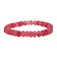 Red Strawberry Quartz Beaded 105.80 ctw Stretch Bracelet