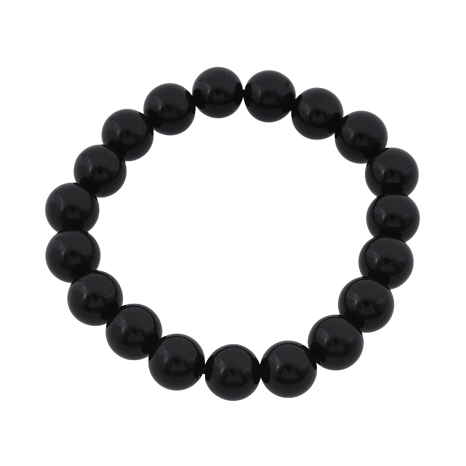 Black Obsidian 131.00 ctw Beaded Stretch Bracelet