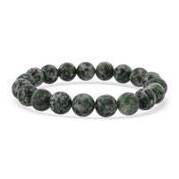 Green Point Jasper 160.00 ctw Beaded Stretch Bracelet