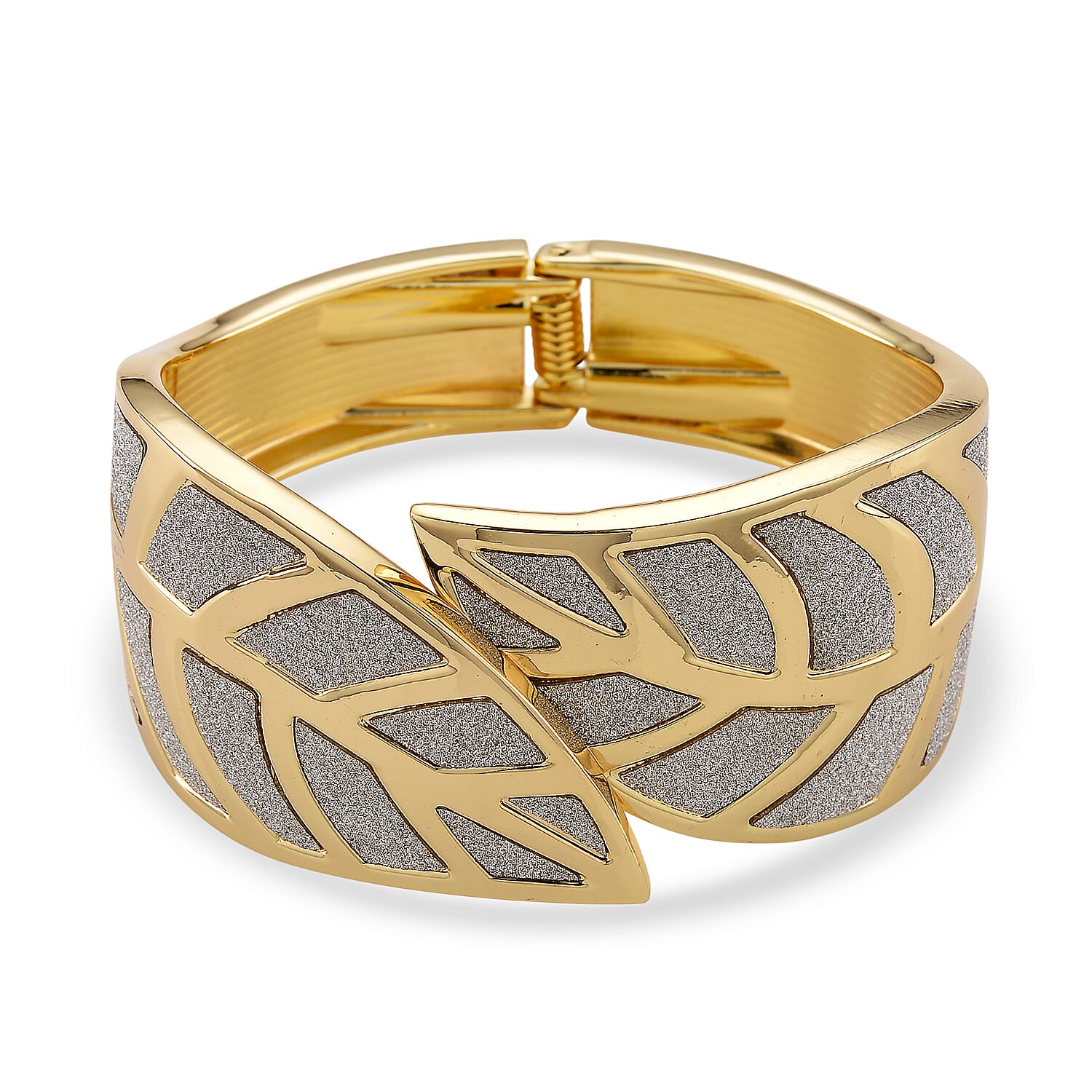 Leaf Bangle Bracelet in Goldtone (7.25 In)
