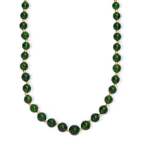AAAA RARE FIND Chrome Diopside 180.00 ctw Beaded Necklace in 18K Vermeil Yellow Gold Over Sterling Silver 18-20 Inches