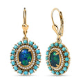 D'Joy Australian Black Ridge Opal Triplet and Multi Gemstone 3.15 ctw Earrings in 18K Vermeil Yellow Gold Over Sterling Silver - Sticky add to cart bar