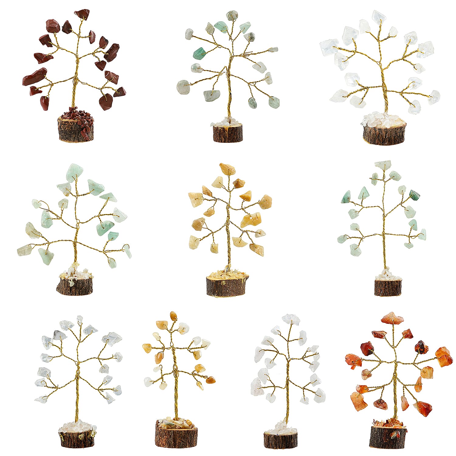 Set of 10 Multi Gemstone Bonsai Tree (2.9)