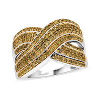 D’Joy Blue Diamond (IR) 0.75 ctw Ring in Rhodium Over Sterling Silver (Size 10.0)