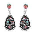 Santa Fe Style Multi Gemstone Earrings in Sterling Silver 3.75 ctw - Sticky add to cart bar