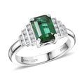 Certified & Appraised Rhapsody AAAA Lagoon Tourmaline and E-F VS Diamond 2.00 ctw Ring in 950 Platinum (Size 11.5) 6.16 Grams - Sticky add to cart bar