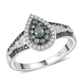 D'Joy Narsipatnam Alexandrite and White Zircon 1.25 ctw Ring in Rhodium Over Sterling Silver (Size 10.0) - Sticky add to cart bar