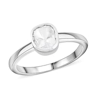 Lab Grown Polki Diamond 0.25 ctw Ring in Sterling Silver (Size 10.0)