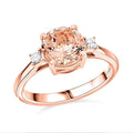 Certified & Appraised Luxoro 14K Rose Gold AAA Marropino Morganite, Diamond (I2) Ring (Size 10.0) 1.80 ctw - Sticky add to cart bar
