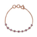 D'Joy Premium Mahenge Spinel and Moissanite 2.35 ctw Regal Rhythm Bracelet in 18K Vermeil Rose Gold Over Sterling Silver (6.50-8.0In) - Sticky add to cart bar