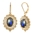 EverTrue Malagasy Labradorite 13.65 ctw Lever Back Earrings in 18K Yellow Gold Plated - Sticky add to cart bar
