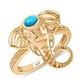 D'Joy Sleeping Beauty Turquoise 0.20 ctw Ring in 18K Yellow Gold Plated Sterling Silver (Size 10.0) - Sticky add to cart bar